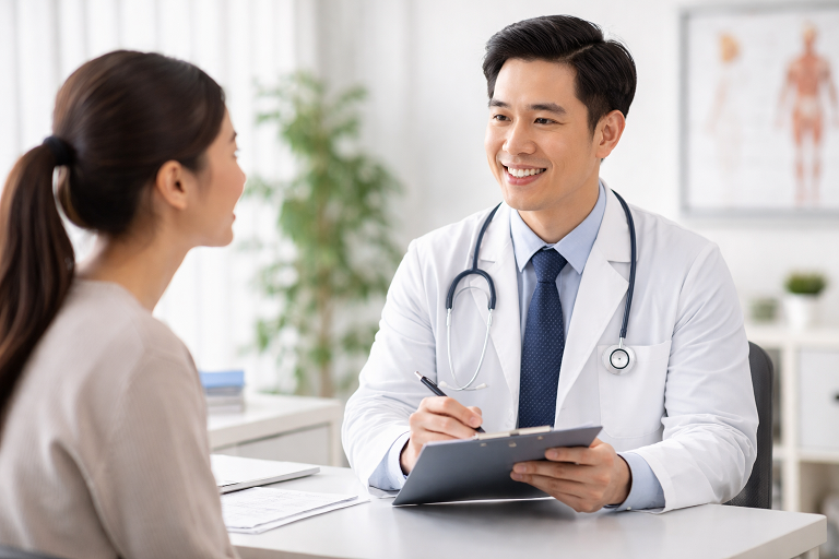 บรรยากาศการตรวจรักษาในคลินิก (ไม่มีตัวหนังสือในภาพ)